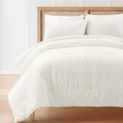 Kirklands Home Comforters|Jacquard Wave 3-pc. King Comforter Set White