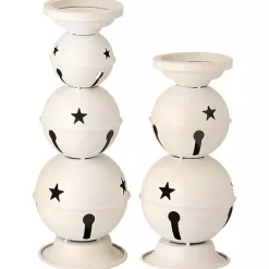 Outlet Jingle Bells Candle Holders, Set of 2 Christmas Decorations