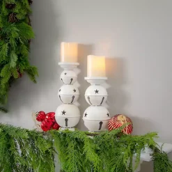 Outlet Jingle Bells Candle Holders, Set of 2 Christmas Decorations