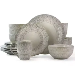 Kirklands Home Dinnerware|Lace Embossed 16-pc. Dinnerware Set White