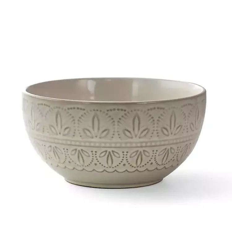 Kirklands Home Dinnerware|Lace Embossed 16-pc. Dinnerware Set White