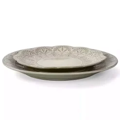 Kirklands Home Dinnerware|Lace Embossed 16-pc. Dinnerware Set White