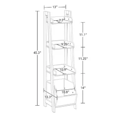 Kirklands Home Bookshelves|Ladder Shelf with Cubby, 13 in. White