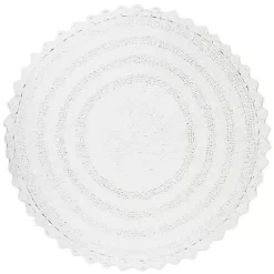 Kirklands Home Bathroom Rugs|Large Crochet Round Bath Mat White