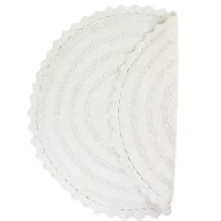 Kirklands Home Bathroom Rugs|Large Crochet Round Bath Mat White