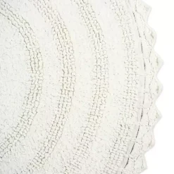 Kirklands Home Bathroom Rugs|Large Crochet Round Bath Mat White