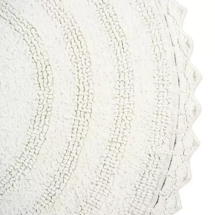 Kirklands Home Bathroom Rugs|Large Crochet Round Bath Mat White