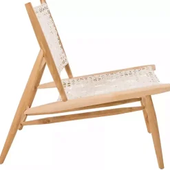 Kirklands Home Accent Chairs|Leather Woven Accent Chair White