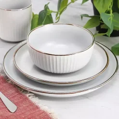 Kirklands Home Dinnerware|Leo Stoneware 16-pc. Dinnerware Set White