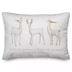 Discount White Let it Snow Reindeer Christmas Accent Pillow Pillows