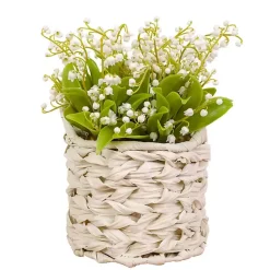 Outlet White Lily of the Valley Arrangement in Basket Arrangements & Greenery