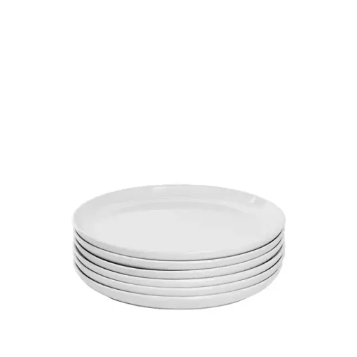 Kirklands Home Dinnerware|Linear Salad Plates, Set of 6 White
