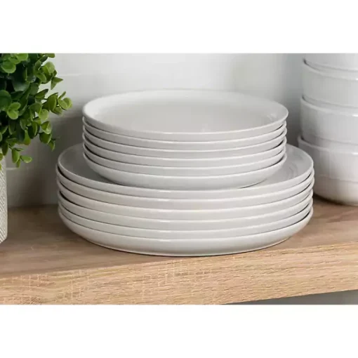 Kirklands Home Dinnerware|Linear Salad Plates, Set of 6 White