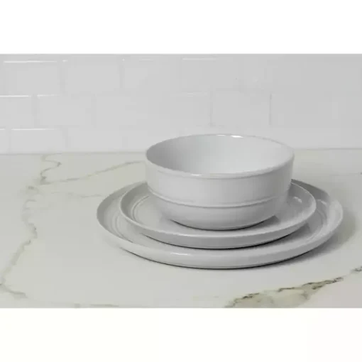 Kirklands Home Dinnerware|Linear Salad Plates, Set of 6 White