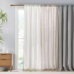 Kirklands Home Curtains & Drapes|Linen Blend Curtain Panel Set, 84 in. White
