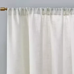 Kirklands Home Curtains & Drapes|Linen Blend Curtain Panel Set, 84 in. White