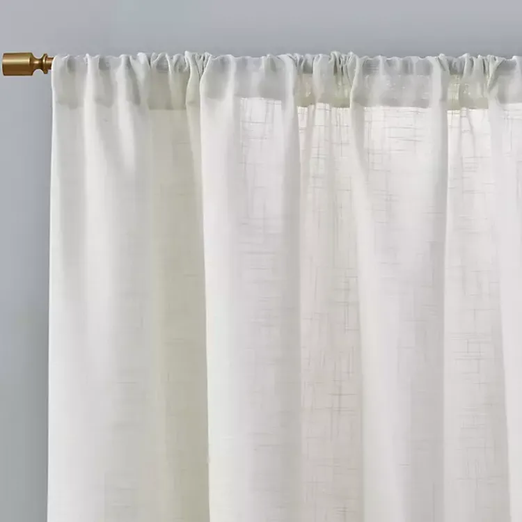 Kirklands Home Curtains & Drapes|Linen Blend Curtain Panel Set, 84 in. White