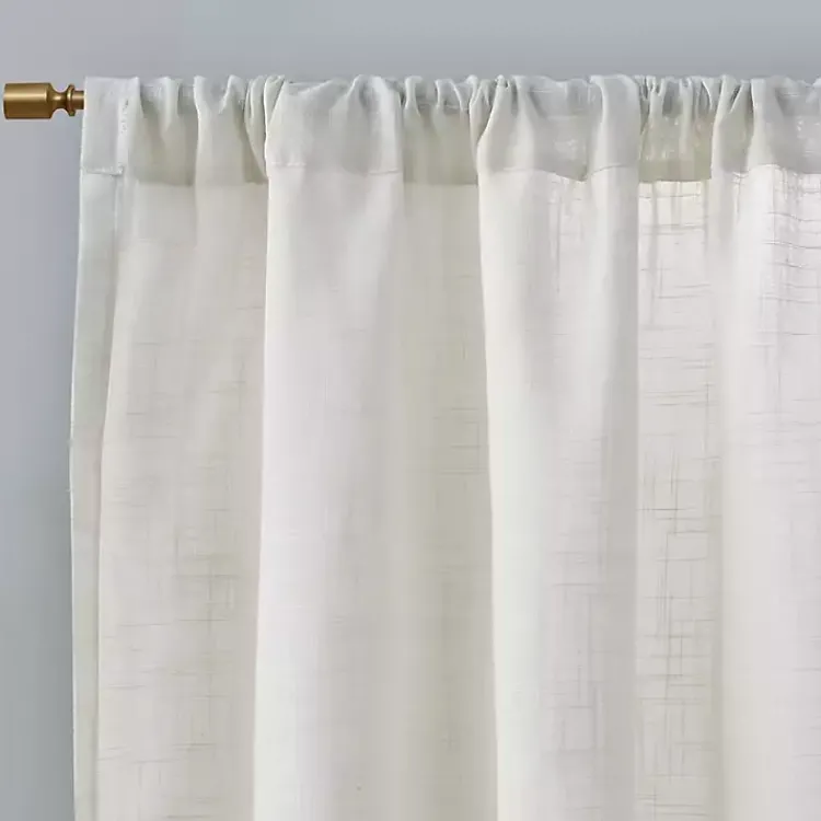 Kirklands Home Curtains & Drapes|Linen Blend Curtain Panel Set, 84 in. White