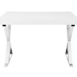 Kirklands Home Office Furniture|Luster Chrome Leg Desk White