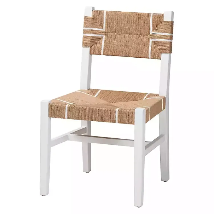 Kirklands Home Dining Chairs|White Mahogany Woven Talli Dining Chair Tan