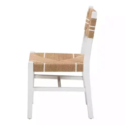 Kirklands Home Dining Chairs|White Mahogany Woven Talli Dining Chair Tan