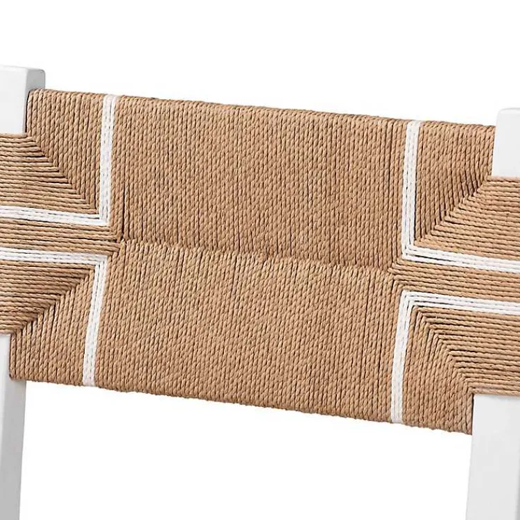 Kirklands Home Dining Chairs|White Mahogany Woven Talli Dining Chair Tan