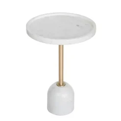Kirklands Home Accent & End Tables|Marble & Gold Cocktail Table White