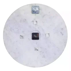 Kirklands Home Clocks|White Marble and Gold Accent Wall Clock, 20 in.