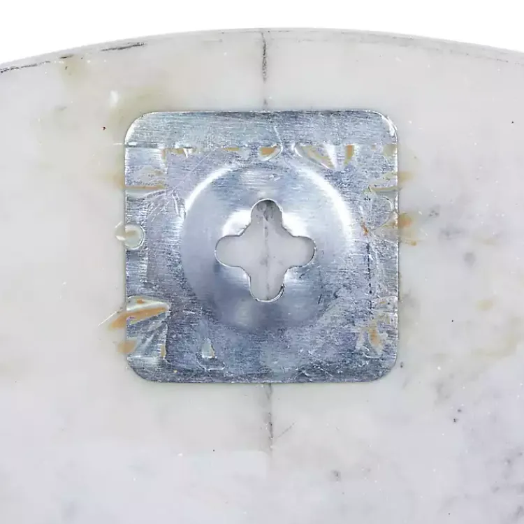 Kirklands Home Clocks|White Marble and Gold Accent Wall Clock, 20 in.