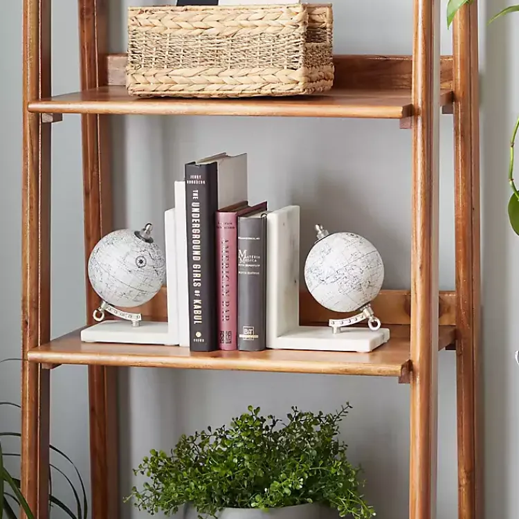 Marble Globe Bookends, Set of 2 Decorative Accents