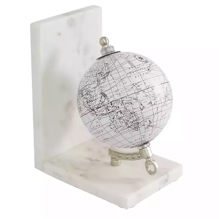 Marble Globe Bookends, Set of 2 Decorative Accents