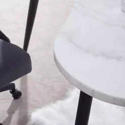 Kirklands Home Office Furniture|White Marble Kidney Shaped Desk