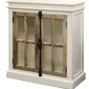 Kirklands Home Cabinets & Sideboards|White Marengo Windowpane 2-Door Cabinet