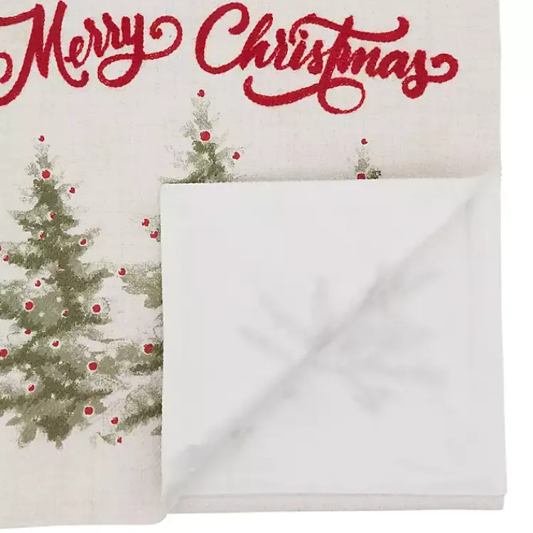 Clearance White Merry Christmas Trees Table Runner Christmas Dining & Entertaining