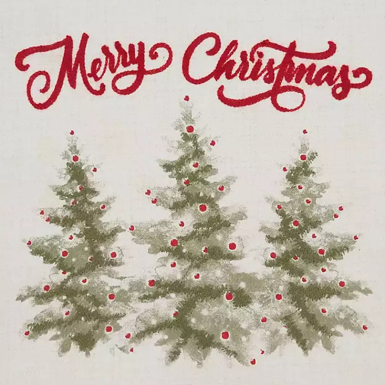 Clearance White Merry Christmas Trees Table Runner Christmas Dining & Entertaining