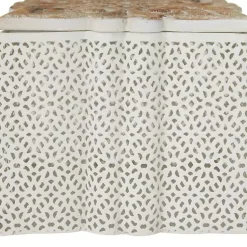 New White Metal and Carved Wood Boxes, Set of 3 Baskets & Boxes