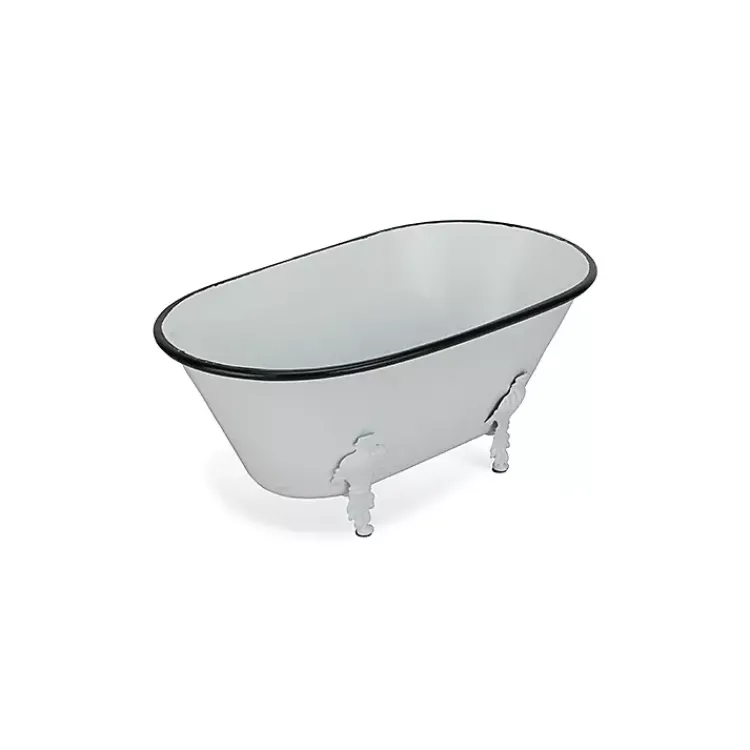 Kirklands Home Bathroom Accessories|Metal Bathtub Statue White