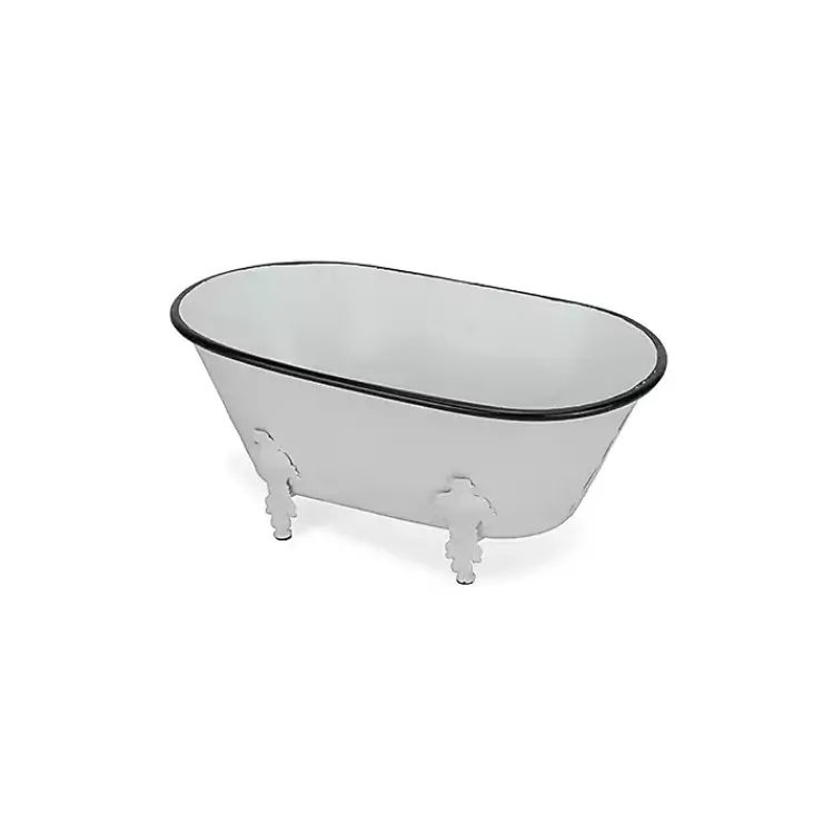 Kirklands Home Bathroom Accessories|Metal Bathtub Statue White