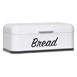 Kirklands Home Kitchen Storage|Metal Bread Box White