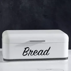 Kirklands Home Kitchen Storage|Metal Bread Box White