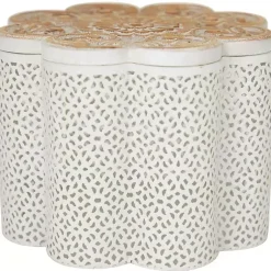 Sale Metal Floral Carved Boxes, Set of 3 Baskets & Boxes