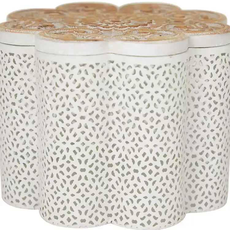 Sale Metal Floral Carved Boxes, Set of 3 Baskets & Boxes