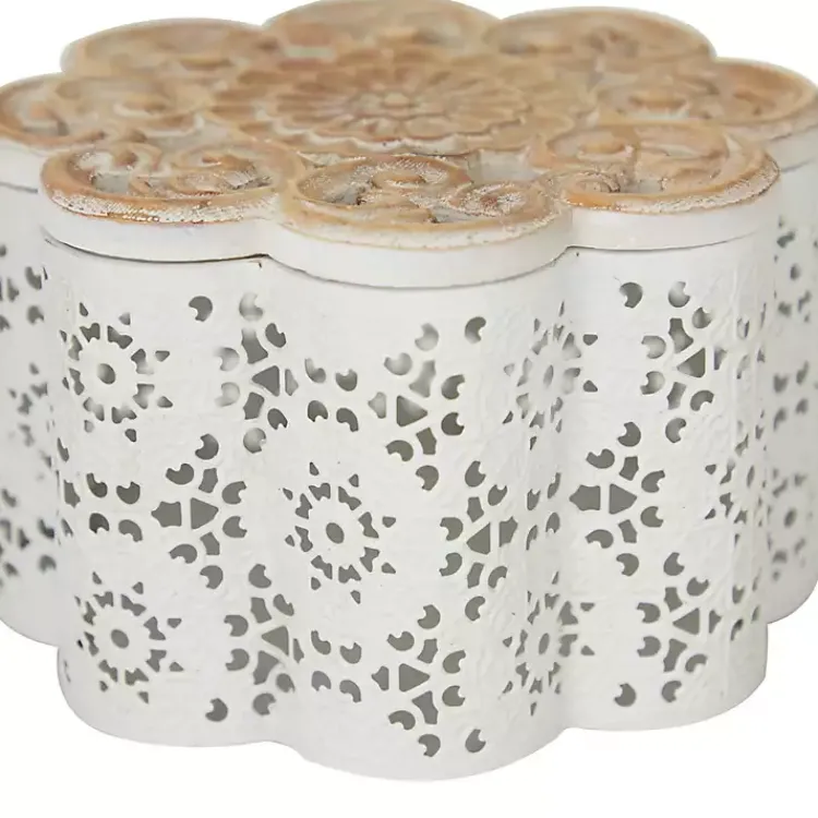 Sale Metal Floral Carved Boxes, Set of 3 Baskets & Boxes