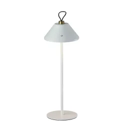 Kirklands Home Outdoor Lighting|Metal Frosted Light Cordless Table Lamp White
