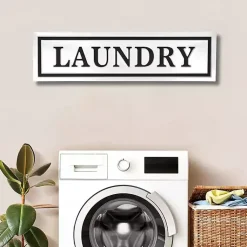 Kirklands Home Wall Quotes & Signs|Metal Laundry Wall Sign White