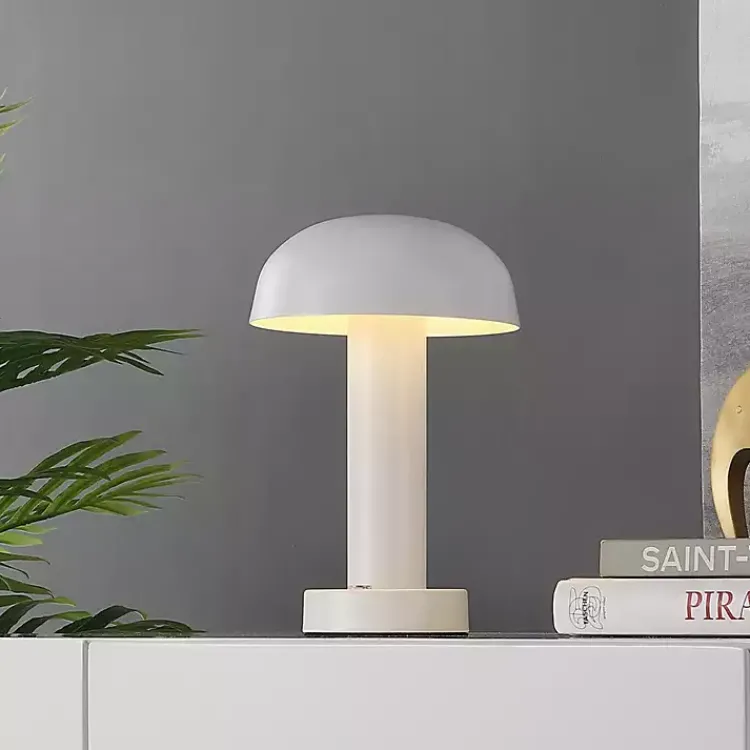 Kirklands Home Table Lamps|Metal LED Cordless Touch Lamp, 10 in. White