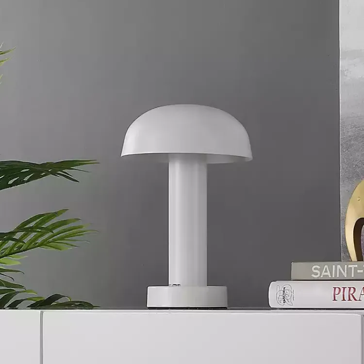 Kirklands Home Table Lamps|Metal LED Cordless Touch Lamp, 10 in. White