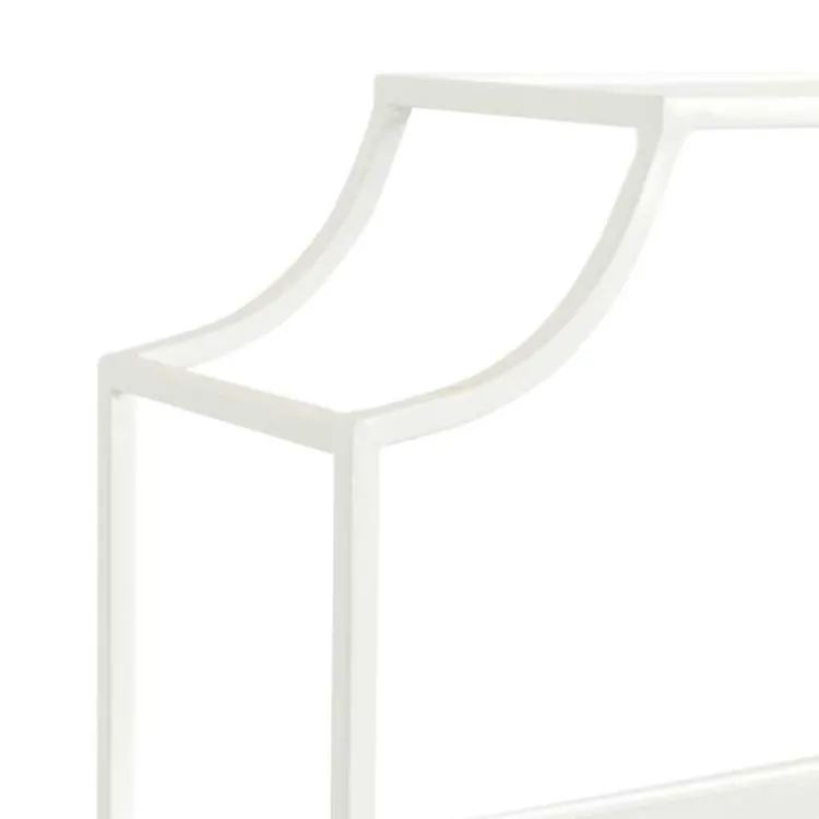 Kirklands Home Shelves|Metal Scalloped 3-Tier Glass Wall Shelf White