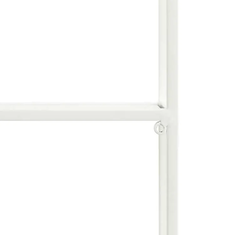 Kirklands Home Shelves|Metal Scalloped 3-Tier Glass Wall Shelf White