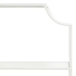 Kirklands Home Shelves|Metal Scalloped 3-Tier Glass Wall Shelf White